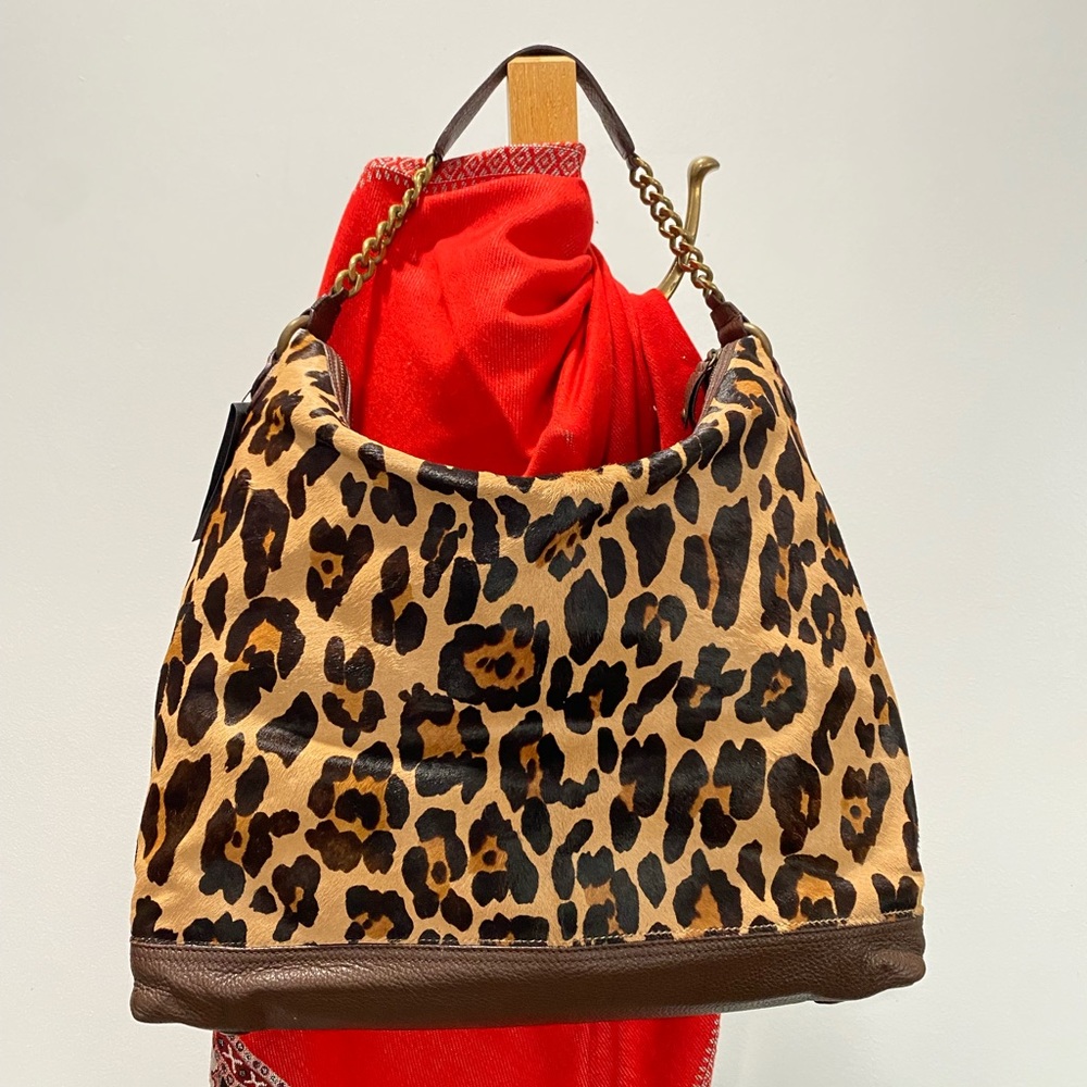 Large leopard hobo bag